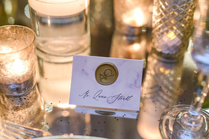 wax seal placecard for wedding